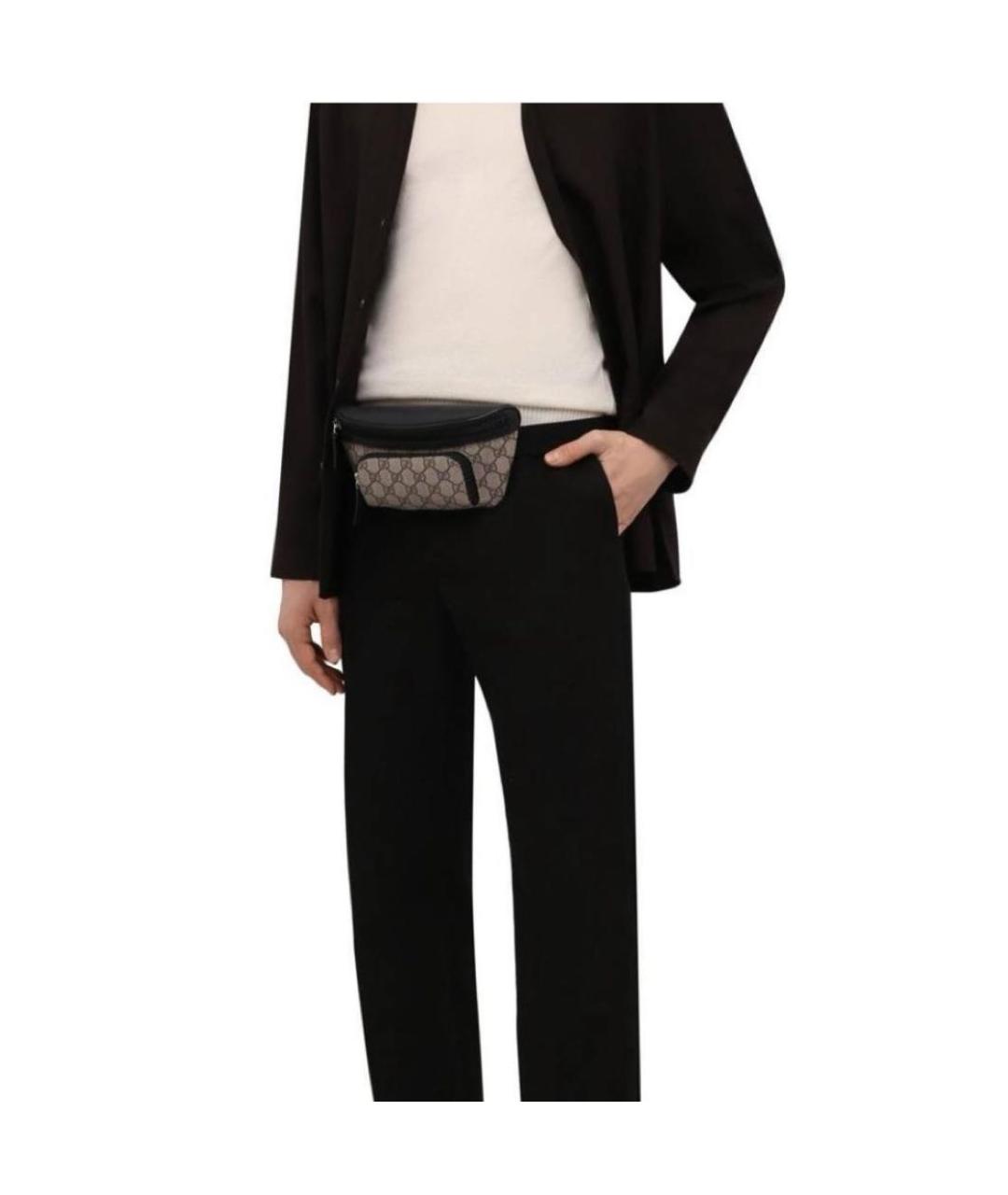 GUCCI Черная кожаная поясная сумка, фото 5