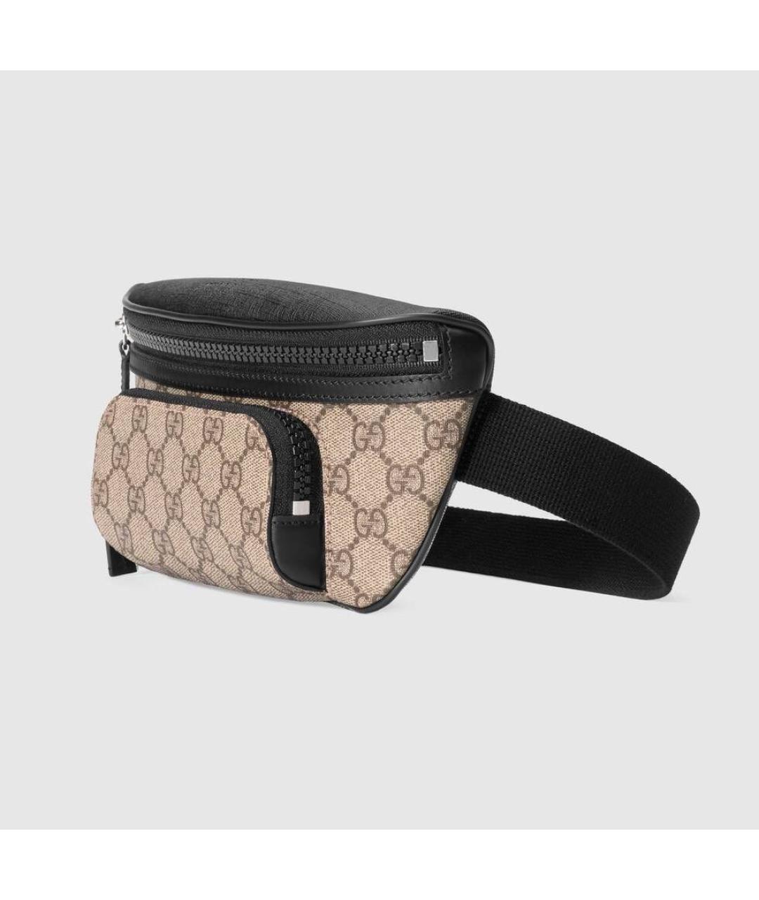 GUCCI Черная кожаная поясная сумка, фото 2