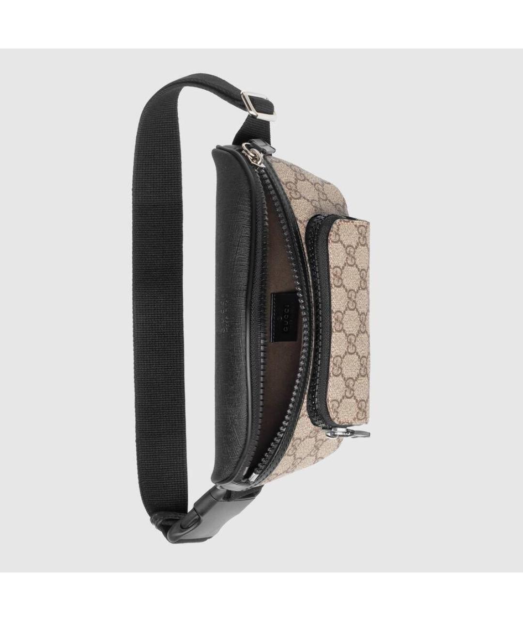 GUCCI Черная кожаная поясная сумка, фото 4