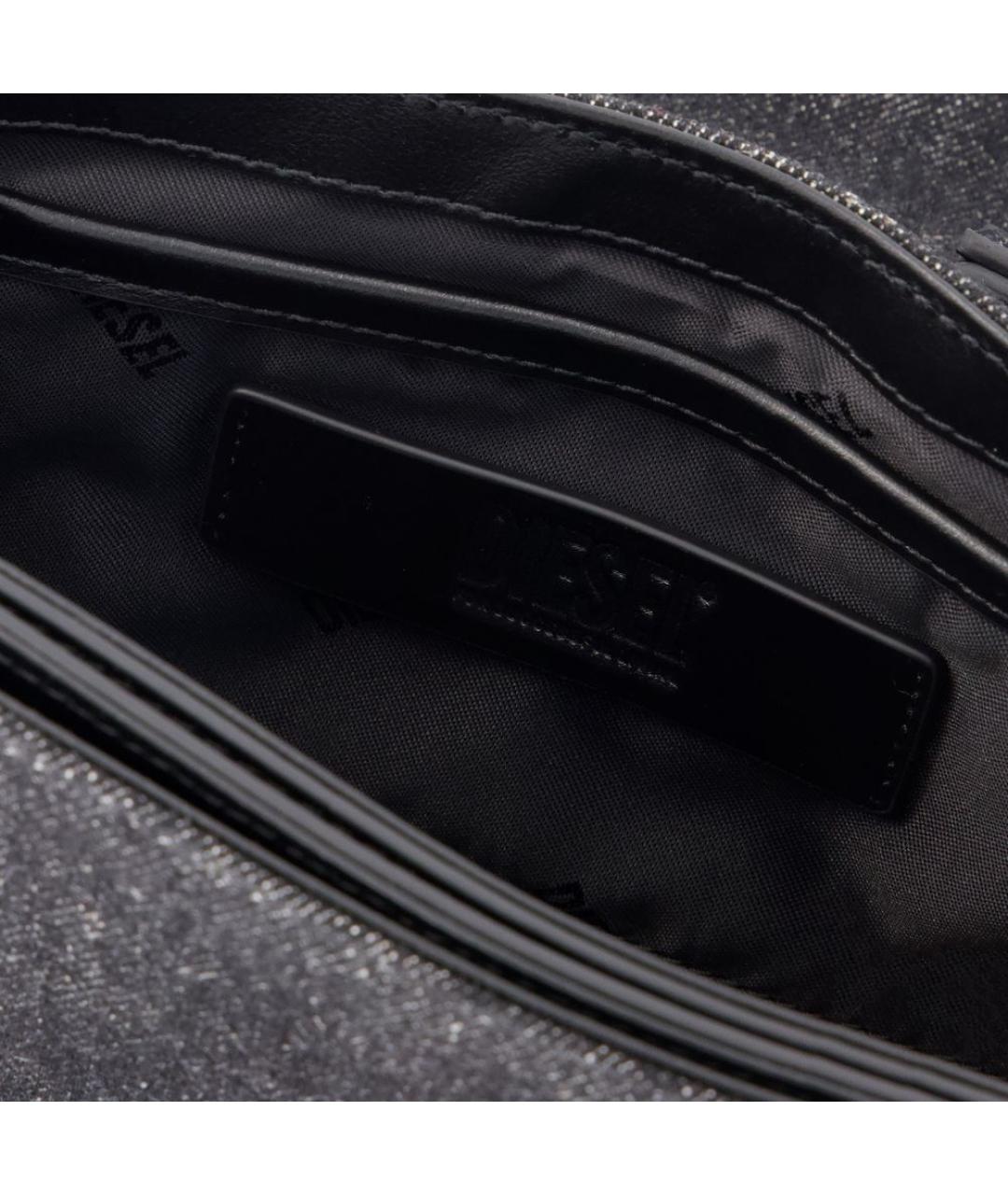 DIESEL Черная хлопковая сумка через плечо, фото 4