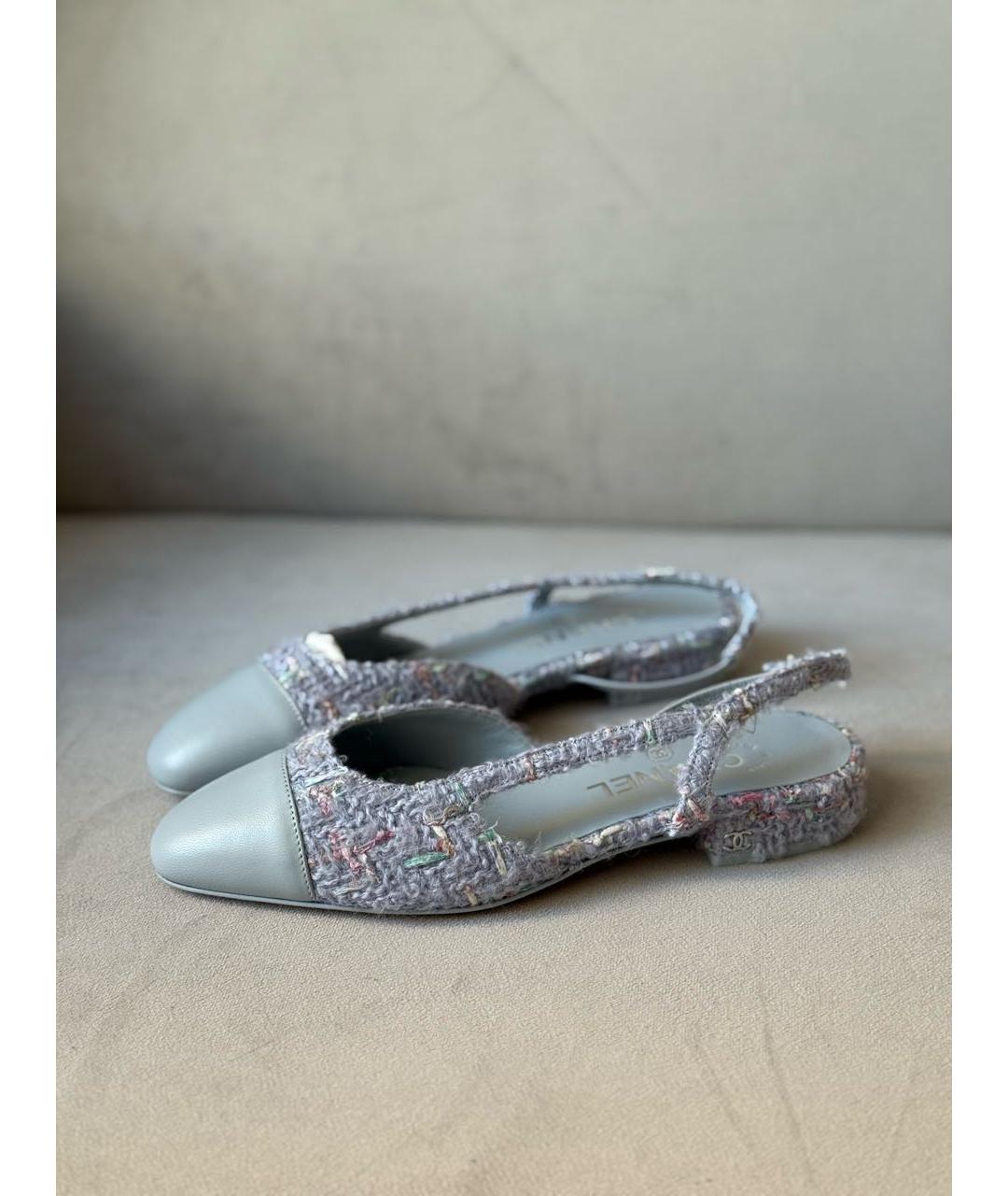 CHANEL Голубые текстильные туфли, фото 2