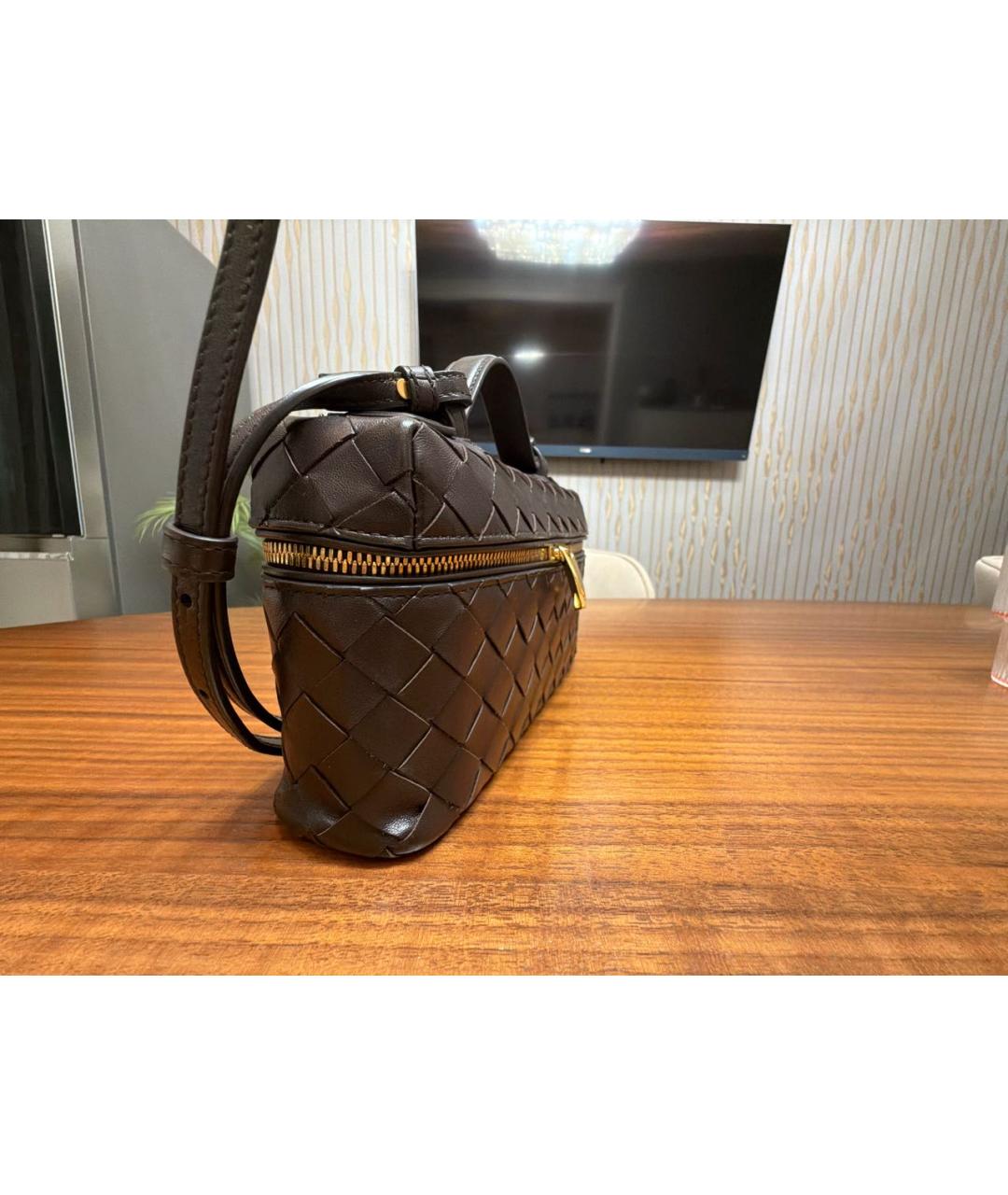 BOTTEGA VENETA Коричневая кожаная сумка через плечо, фото 2