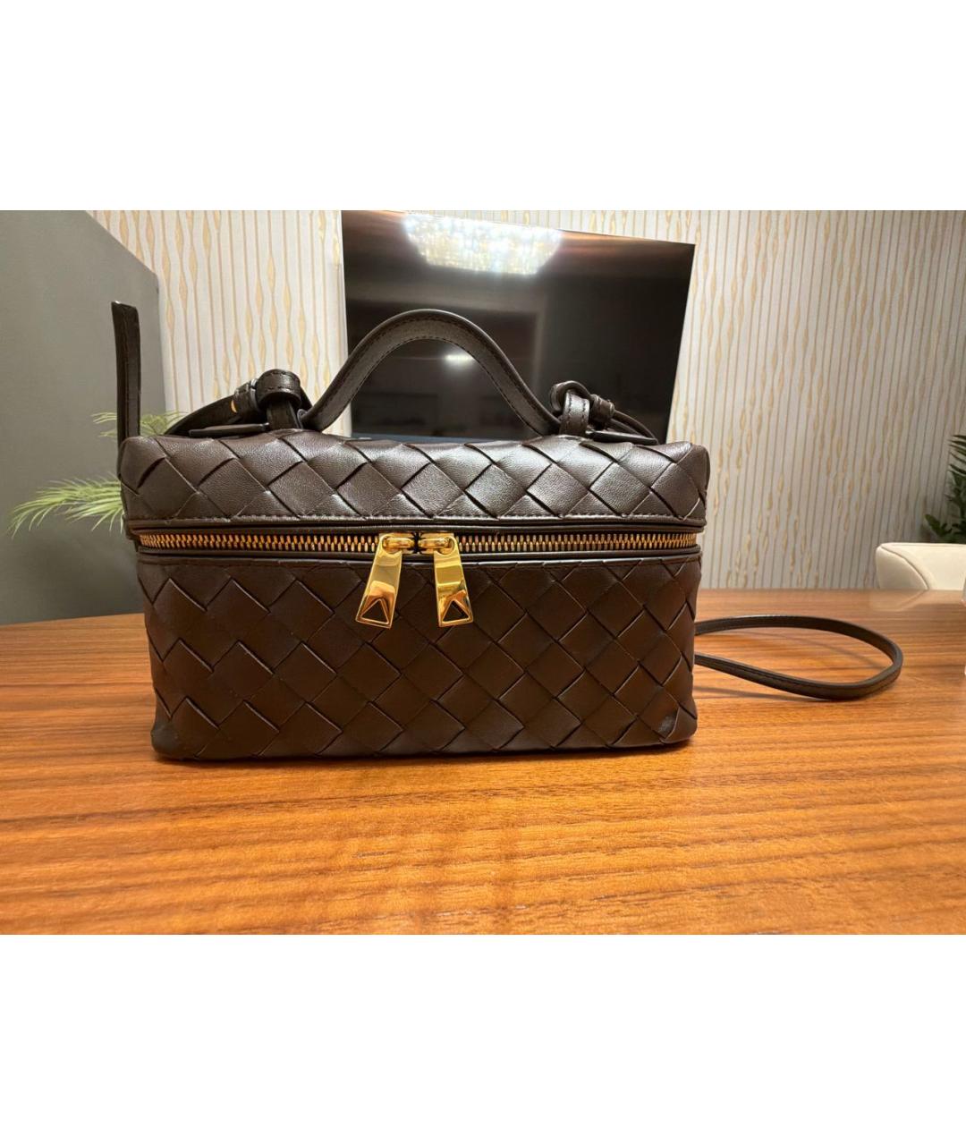 BOTTEGA VENETA Коричневая кожаная сумка через плечо, фото 6