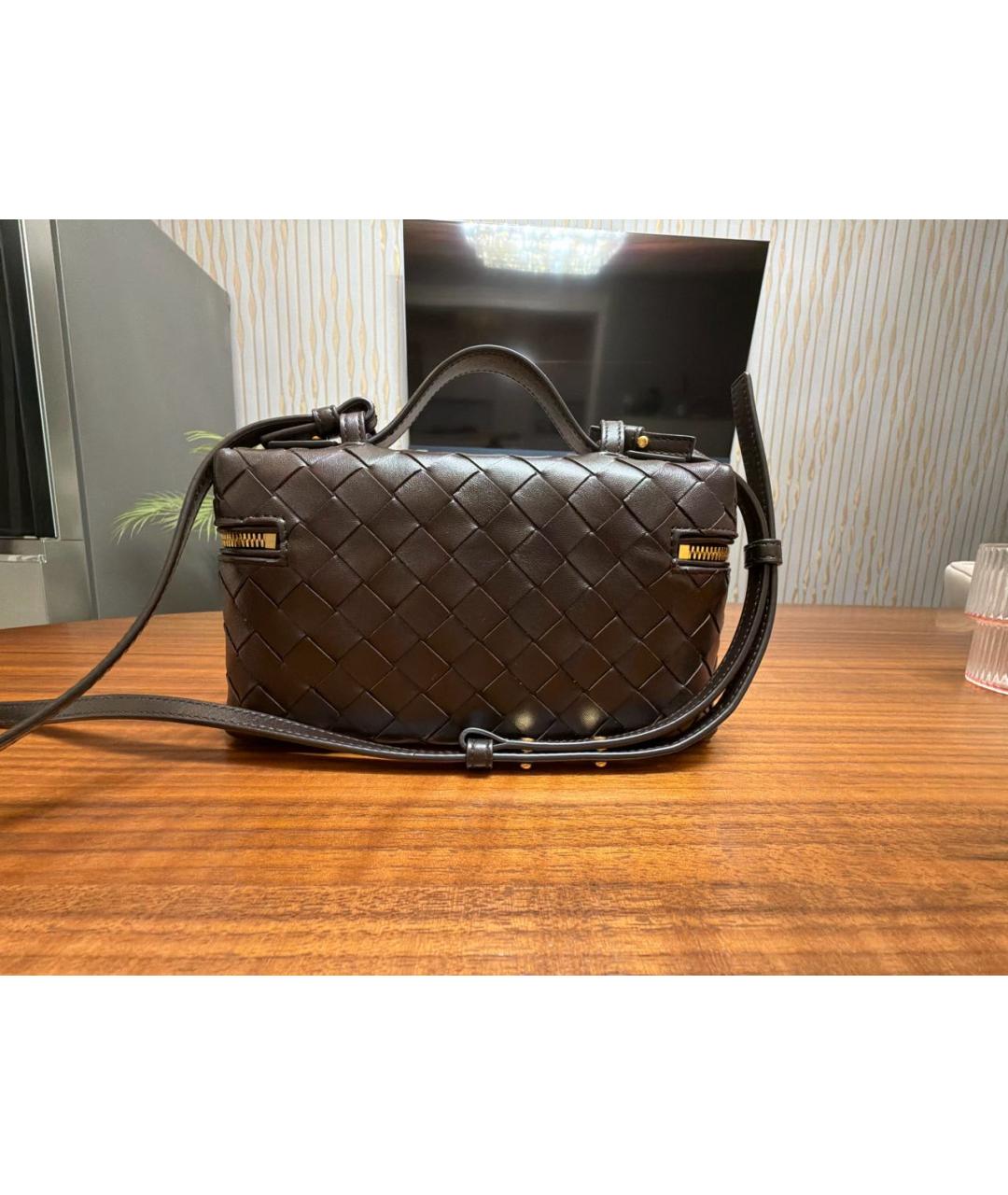 BOTTEGA VENETA Коричневая кожаная сумка через плечо, фото 3