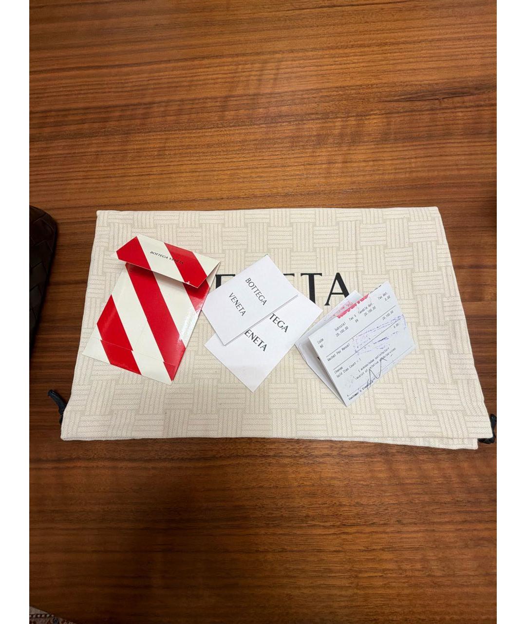 BOTTEGA VENETA Коричневая кожаная сумка через плечо, фото 5