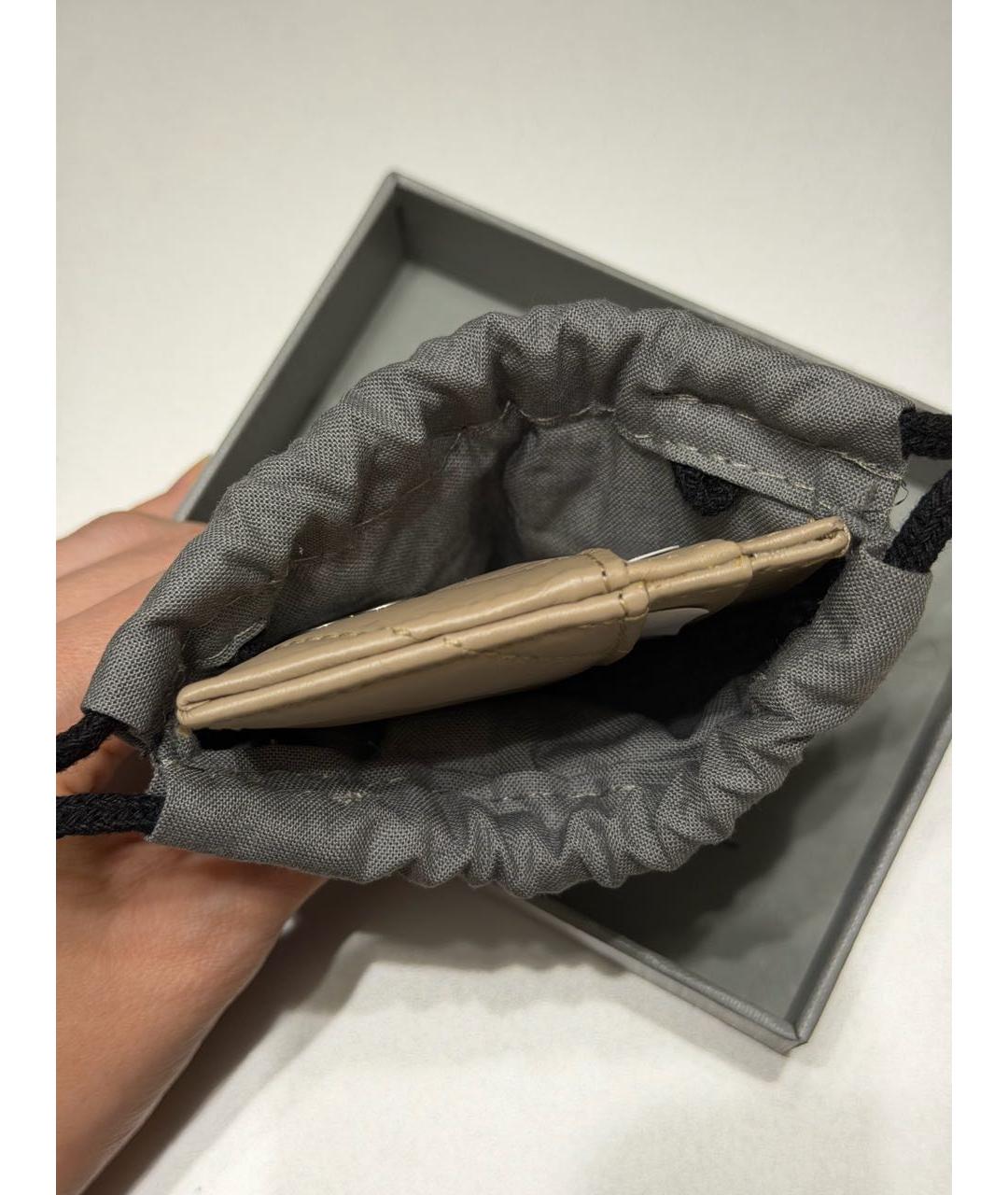 BALENCIAGA Горчичный кожаный кардхолдер, фото 2