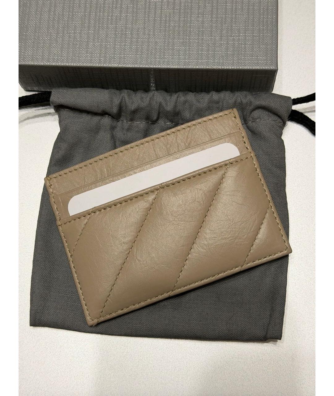 BALENCIAGA Горчичный кожаный кардхолдер, фото 3