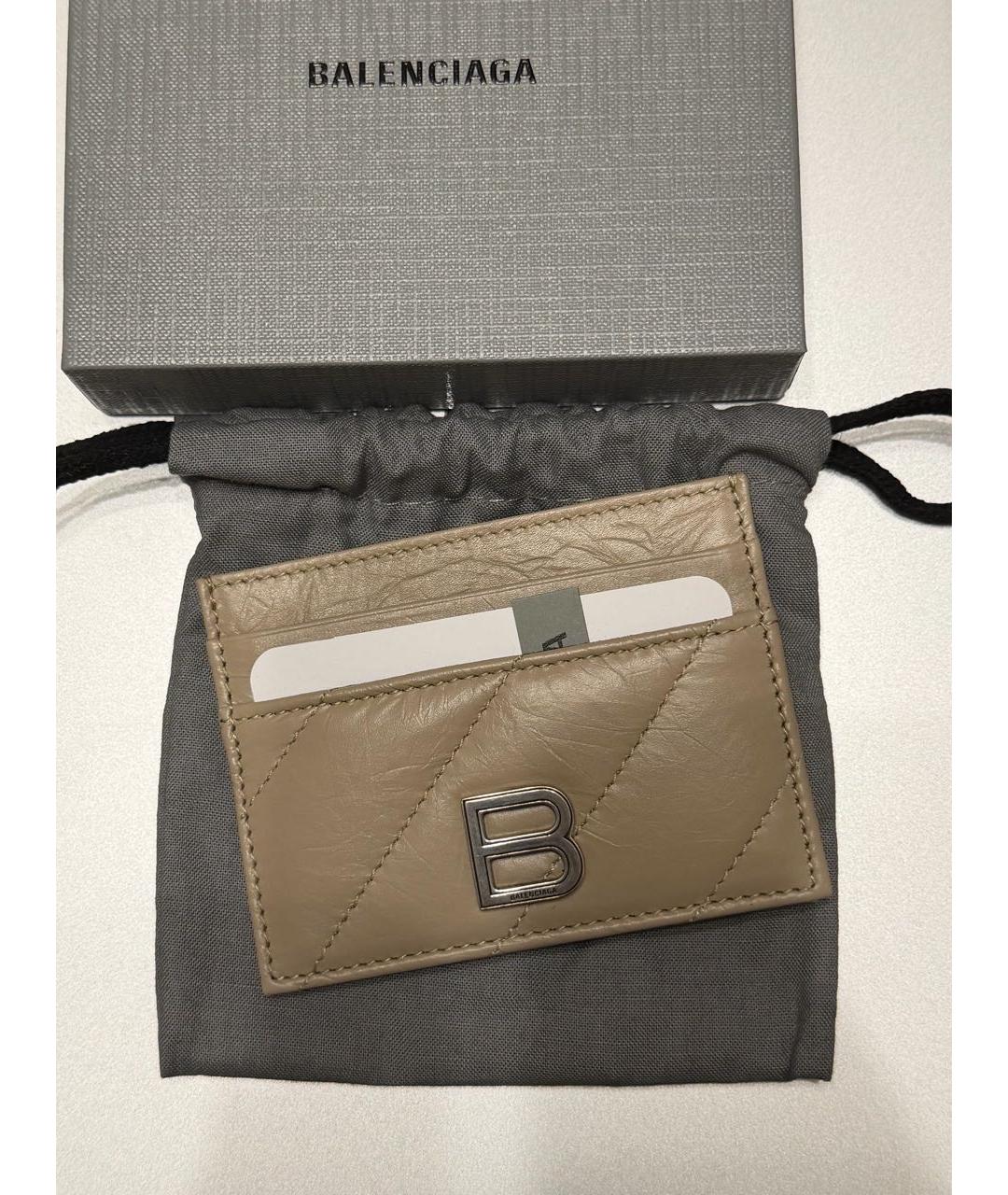 BALENCIAGA Горчичный кожаный кардхолдер, фото 6