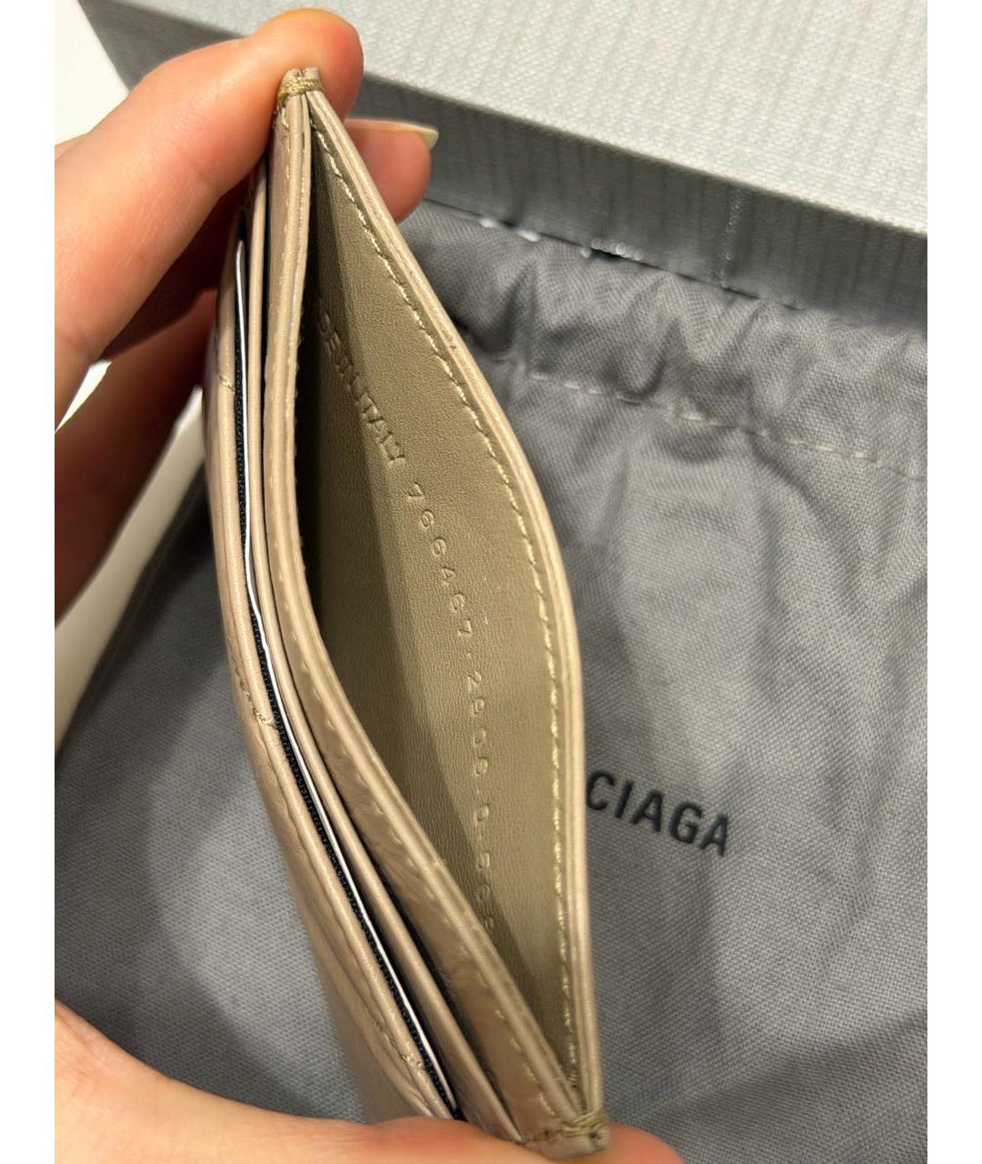 BALENCIAGA Горчичный кожаный кардхолдер, фото 4