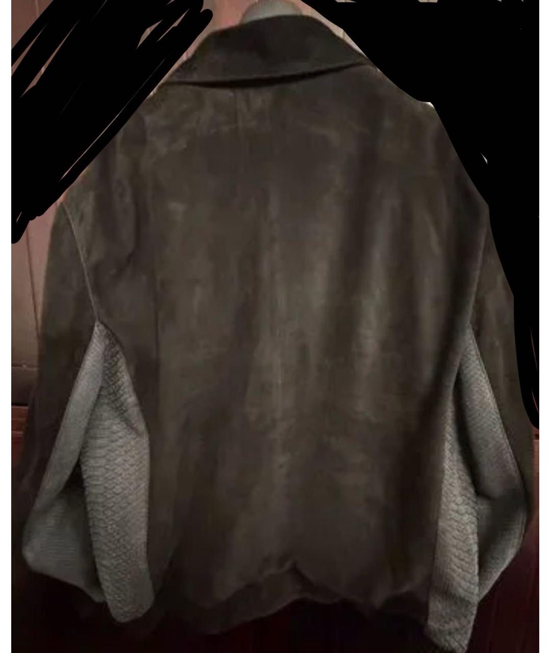 BRIONI Черная куртка из экзотической кожи, фото 2