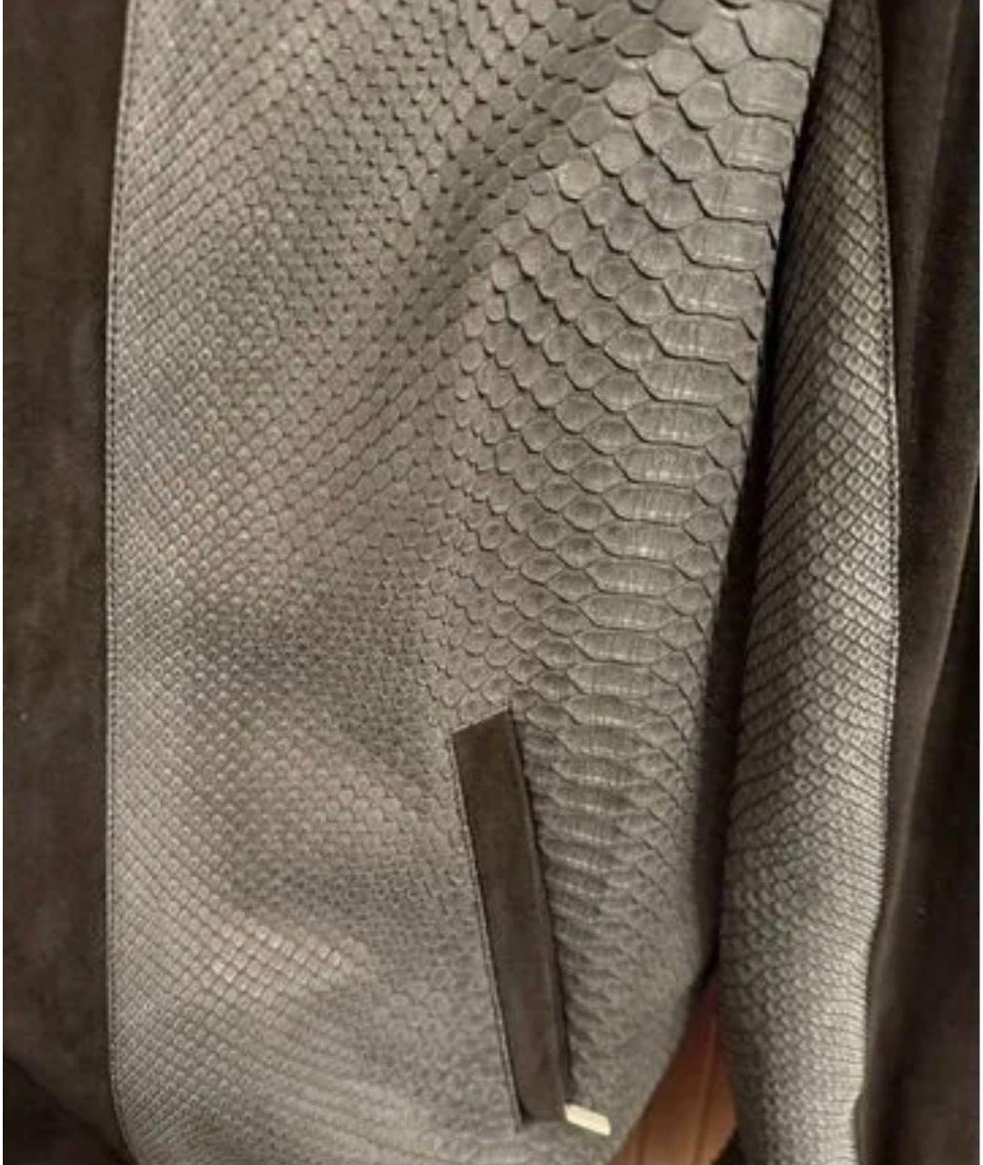 BRIONI Черная куртка из экзотической кожи, фото 4