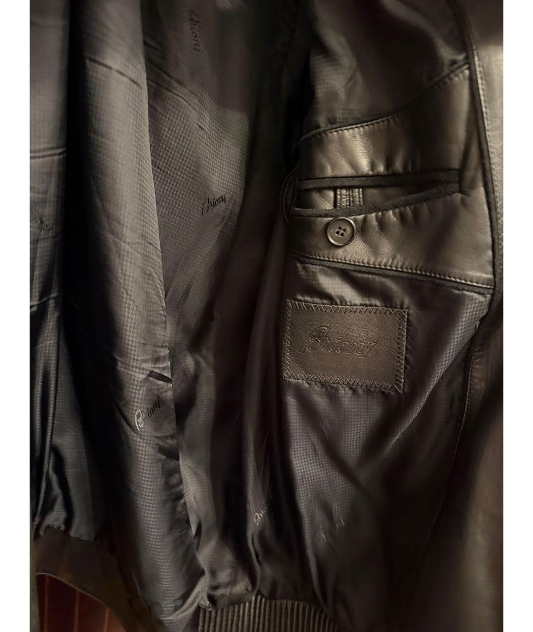 BRIONI Черная куртка из экзотической кожи, фото 3