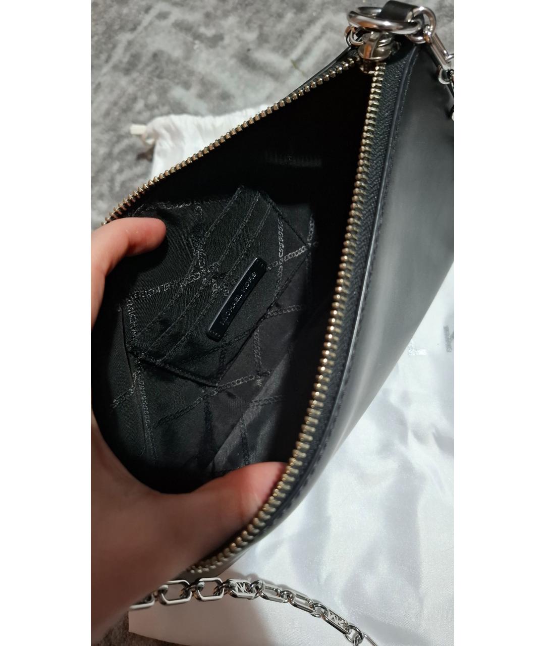 MICHAEL MICHAEL KORS Черная кожаная сумка с короткими ручками, фото 4