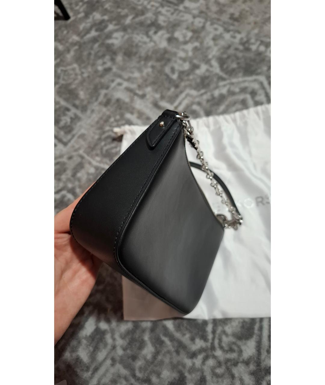 MICHAEL MICHAEL KORS Черная кожаная сумка с короткими ручками, фото 2