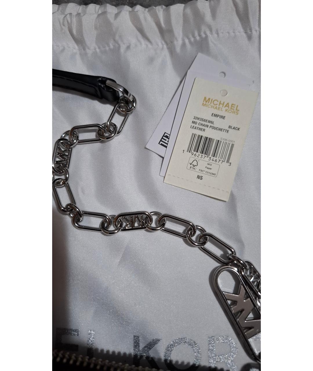MICHAEL MICHAEL KORS Черная кожаная сумка с короткими ручками, фото 7