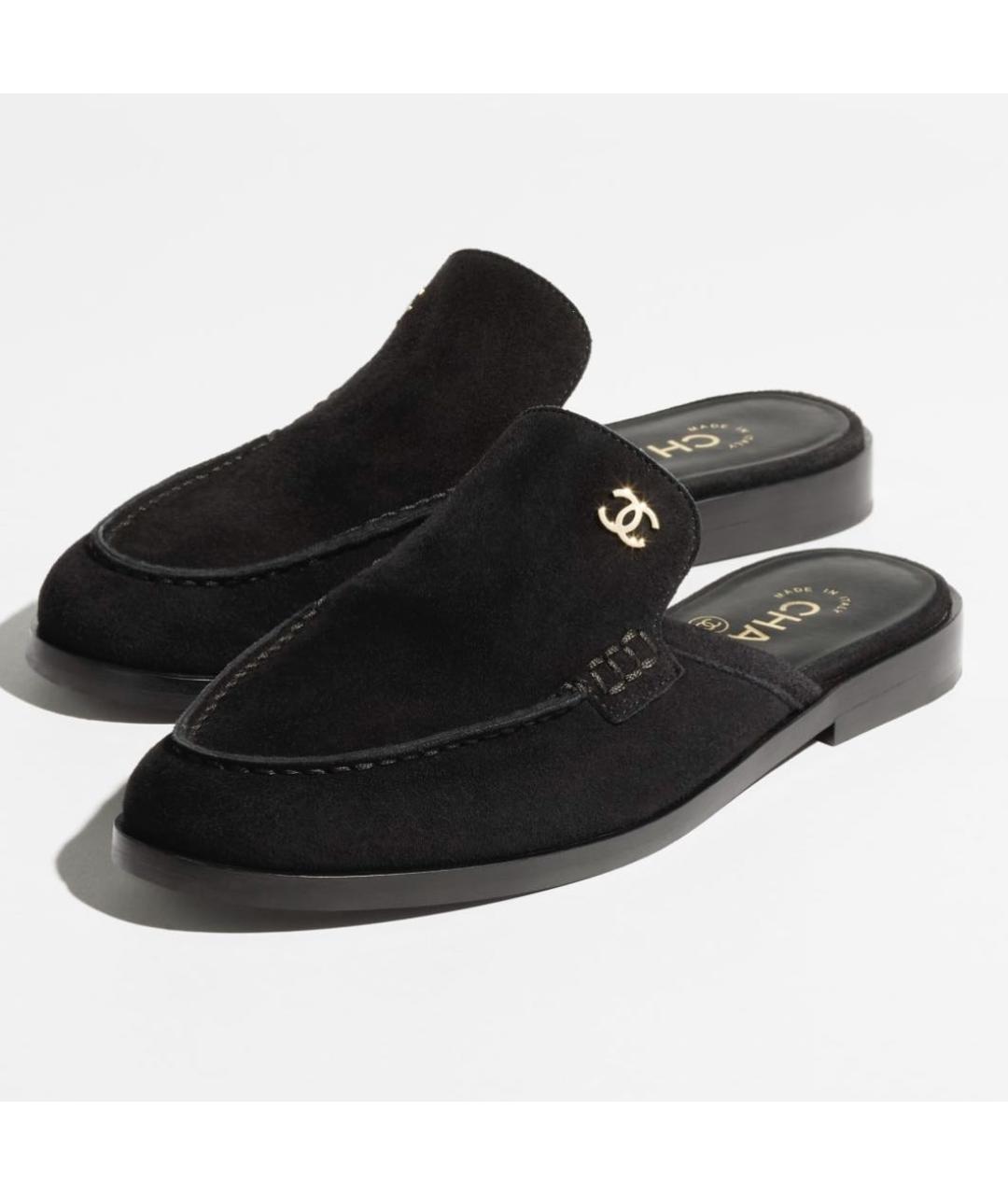CHANEL Черные замшевые лоферы, фото 2