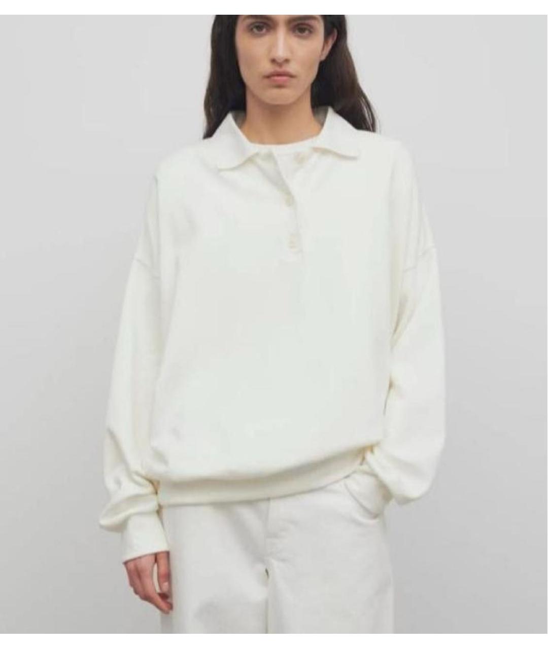 THE ROW Белый хлопковый джемпер / свитер, фото 5