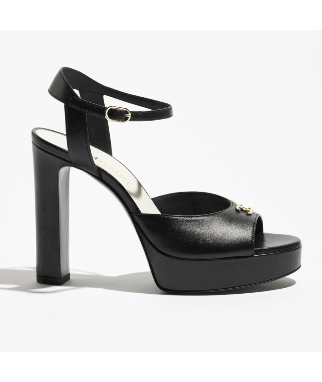 CHANEL Черные кожаные туфли, фото 4