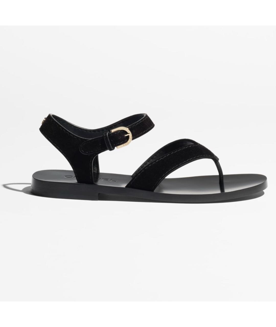 CHANEL Черные замшевые сандалии, фото 4