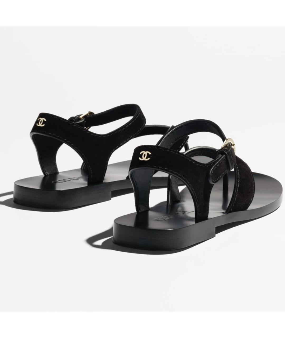 CHANEL Черные замшевые сандалии, фото 3