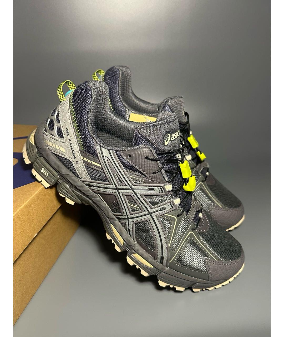 ASICS Антрацитовые синтетические низкие кроссовки / кеды, фото 5