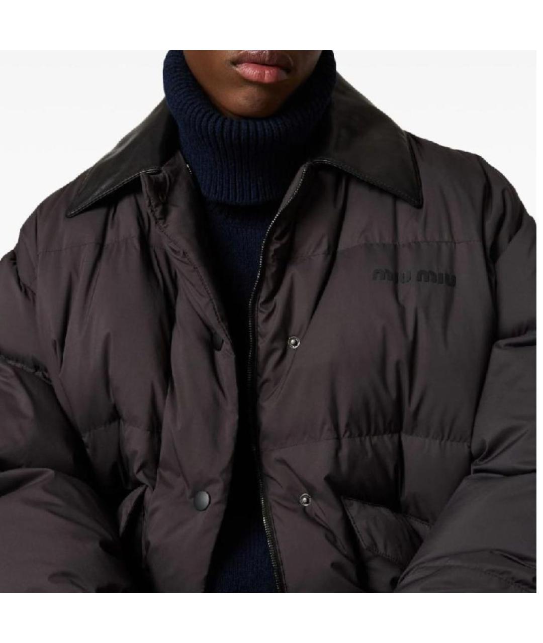 MIU MIU Коричневая полиэстеровая куртка, фото 8