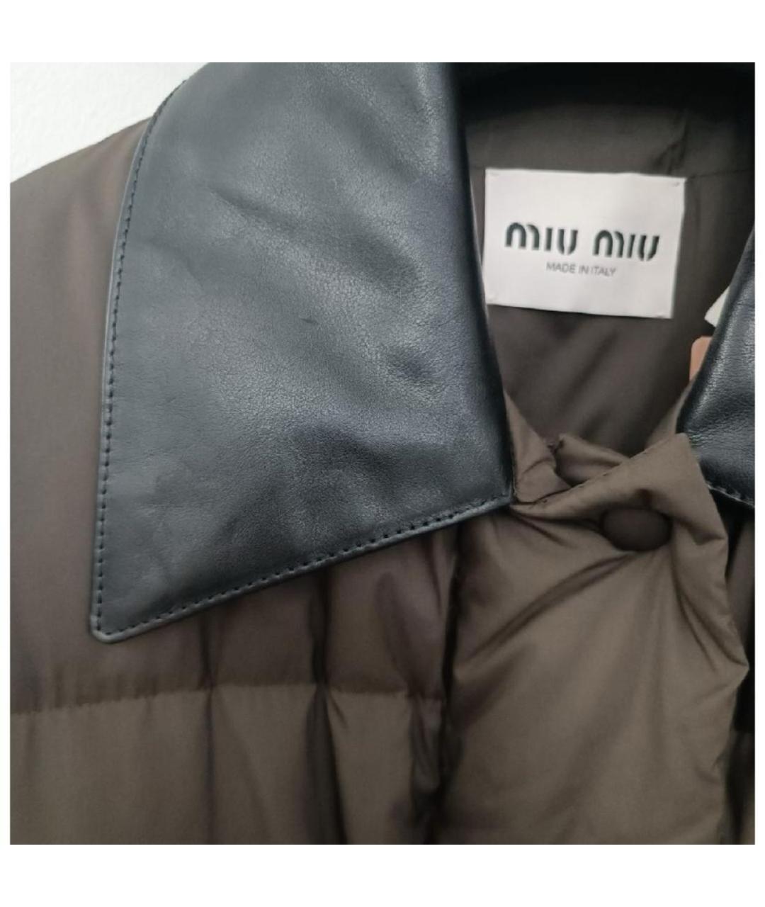 MIU MIU Коричневая полиэстеровая куртка, фото 3