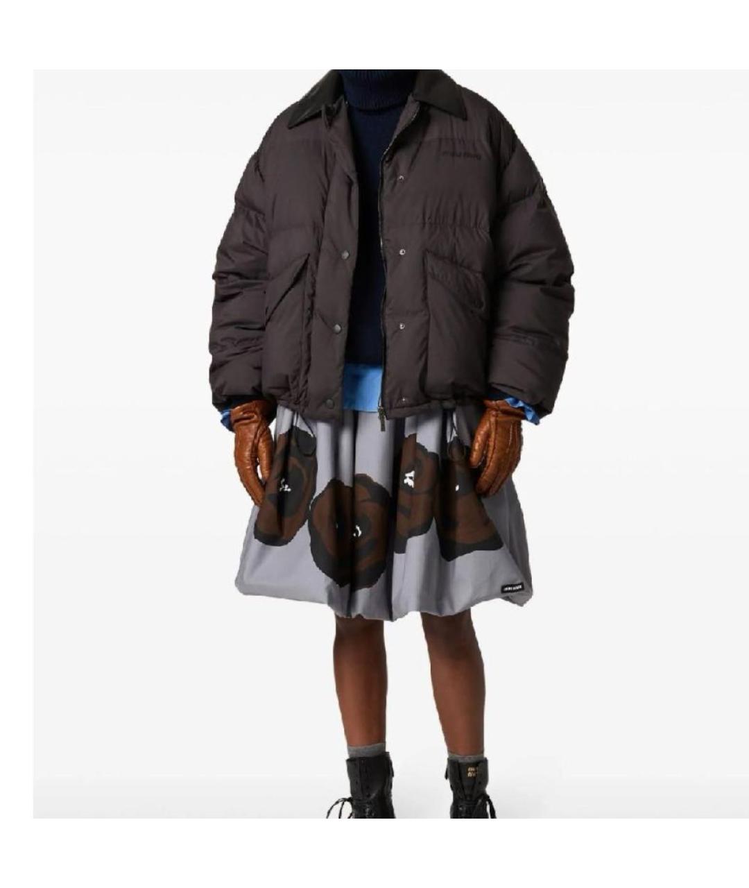 MIU MIU Коричневая полиэстеровая куртка, фото 6