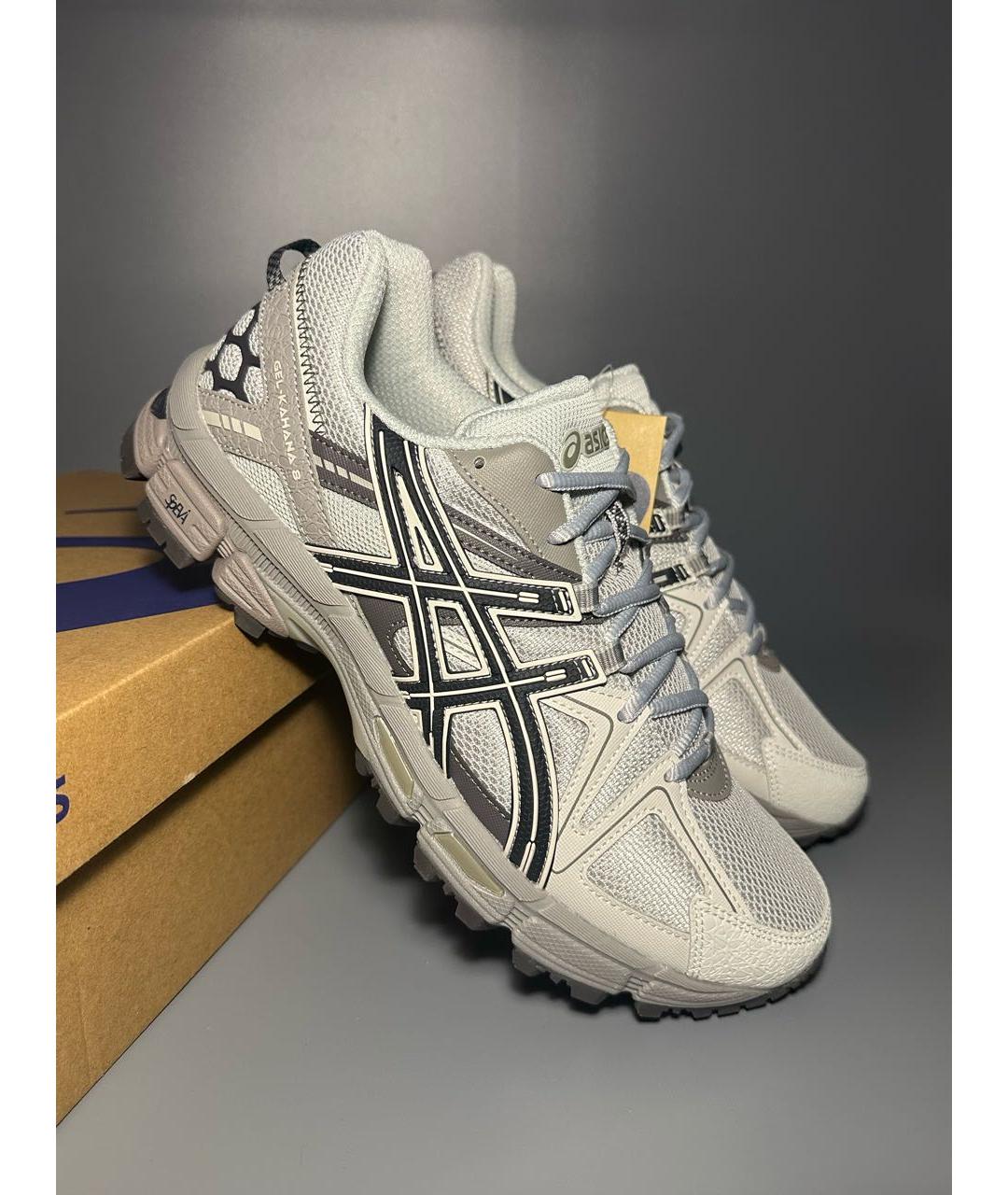 ASICS Серые синтетические низкие кроссовки / кеды, фото 5