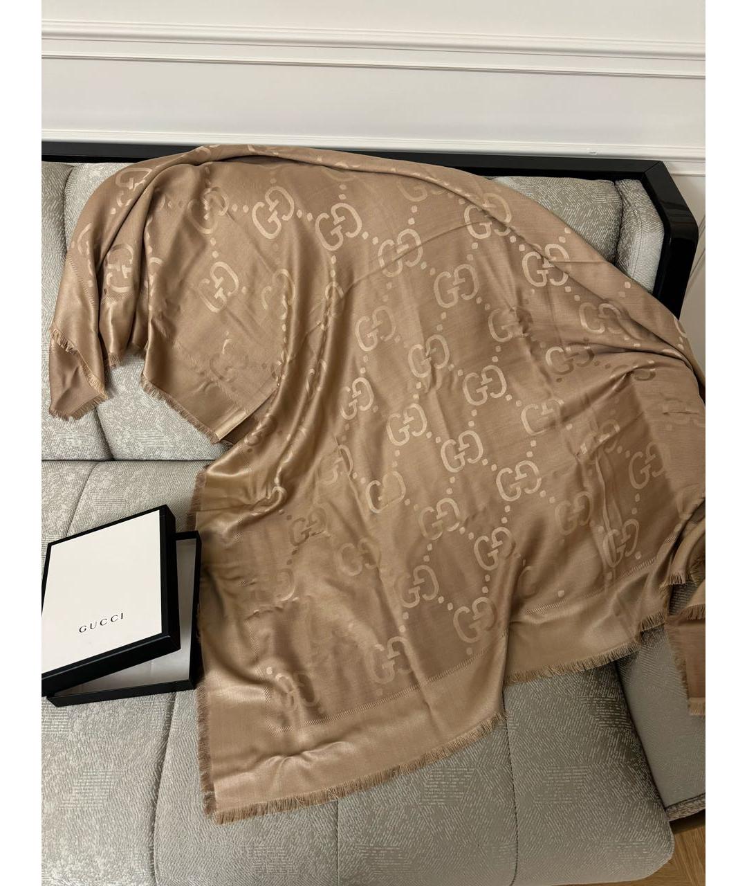 VALENTINO Коричневый шарф, фото 3