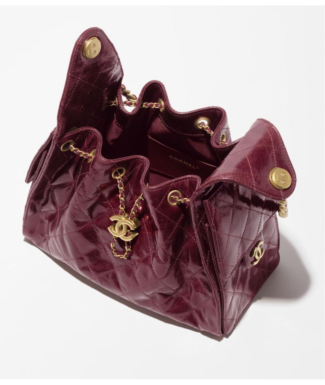 CHANEL Бордовая кожаная сумка тоут, фото 3