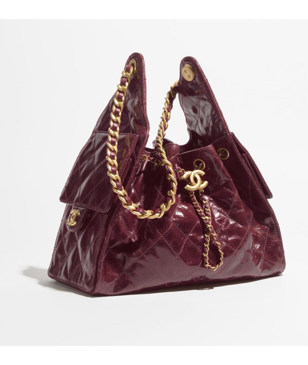 CHANEL Бордовая кожаная сумка тоут, фото 2