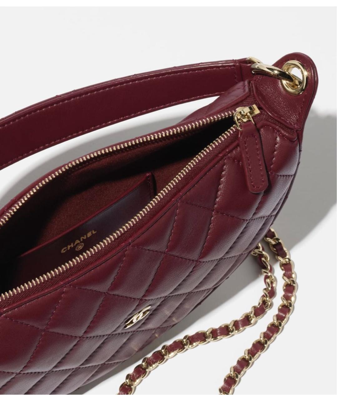 CHANEL Бордовая кожаная сумка через плечо, фото 3