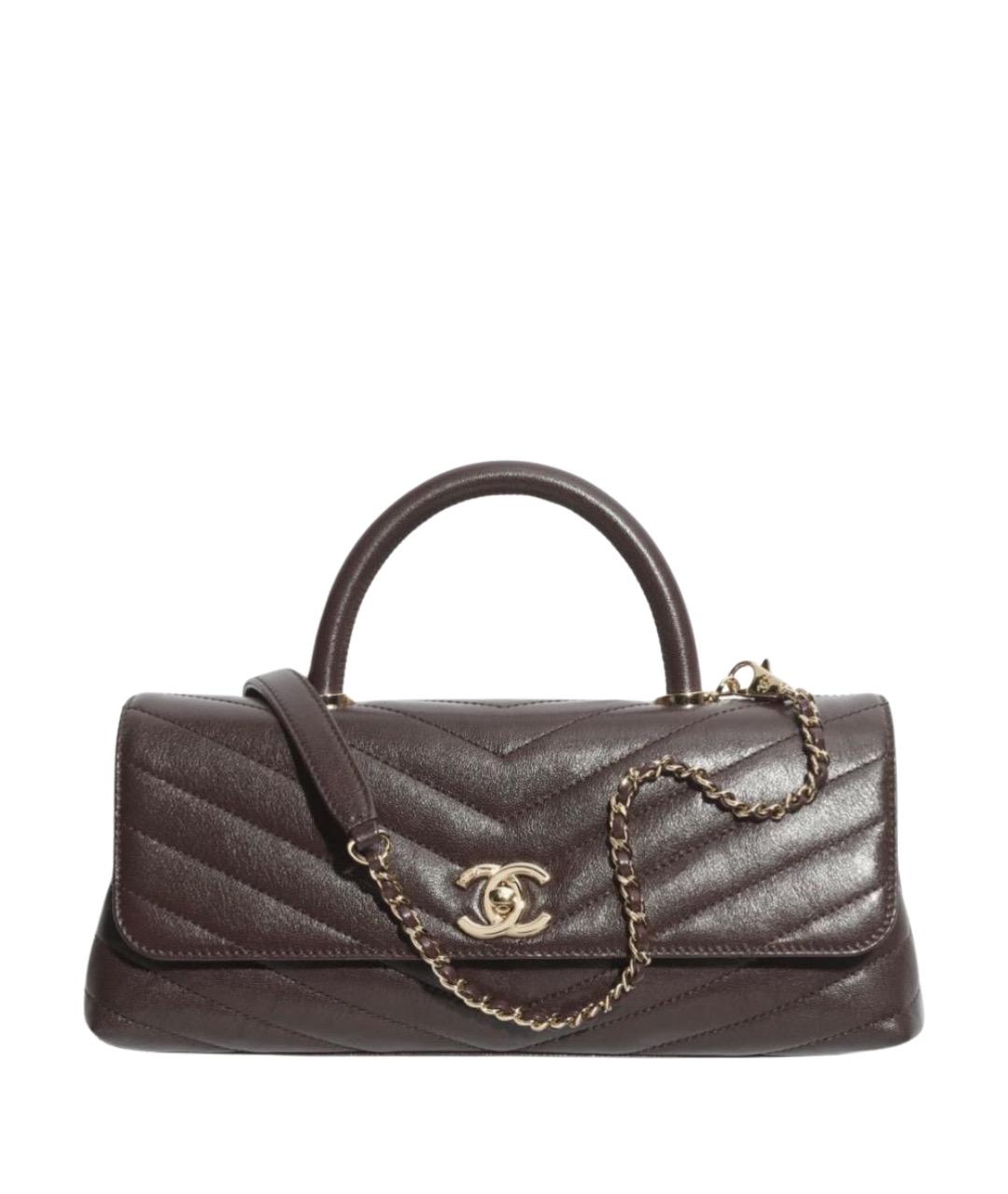 CHANEL Коричневая кожаная сумка через плечо, фото 1