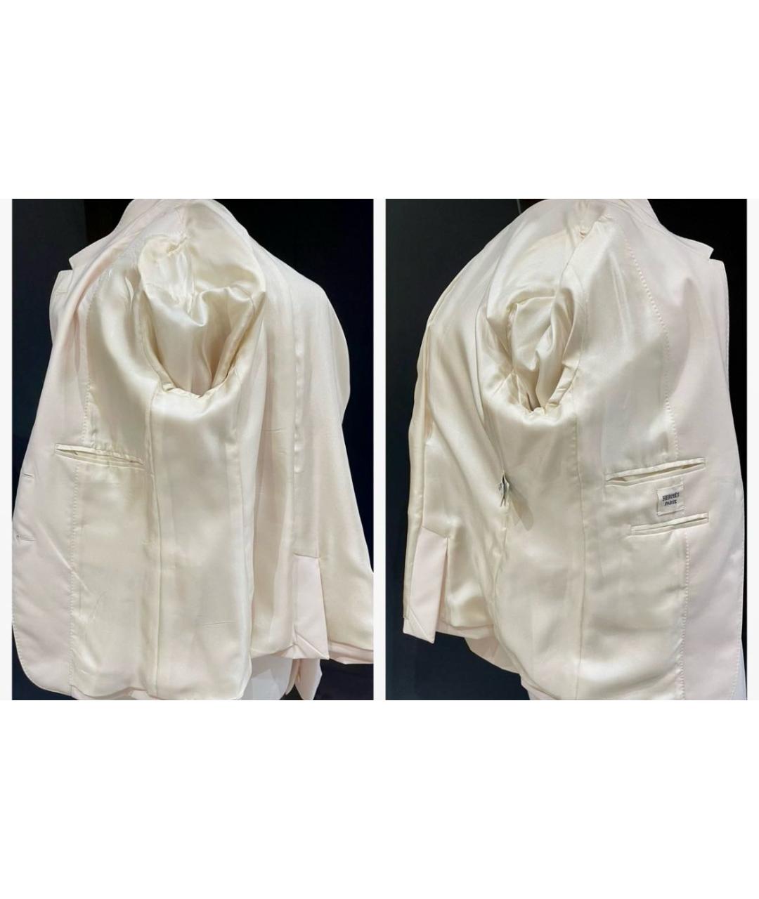 HERMES Белый шерстяной жакет/пиджак, фото 4