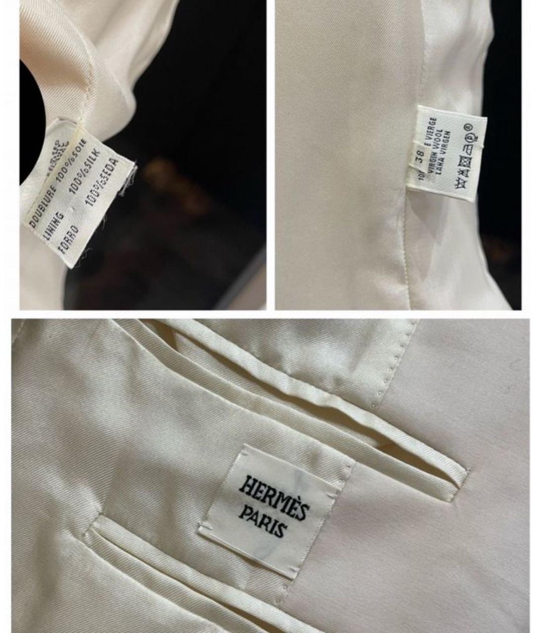 HERMES Белый шерстяной жакет/пиджак, фото 6