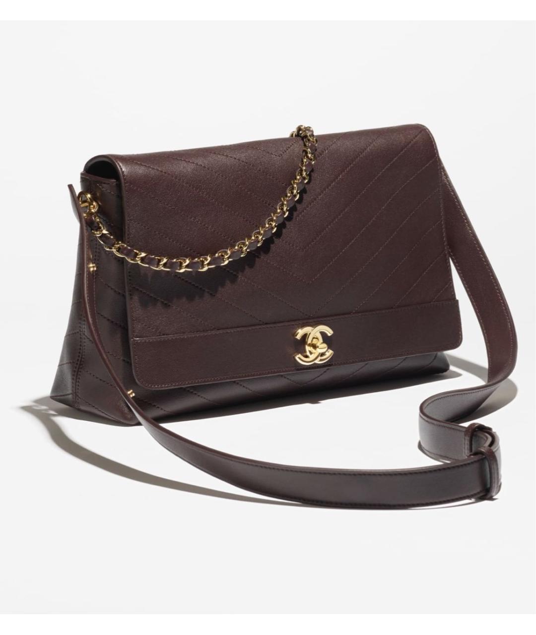 CHANEL Коричневая кожаная сумка тоут, фото 2