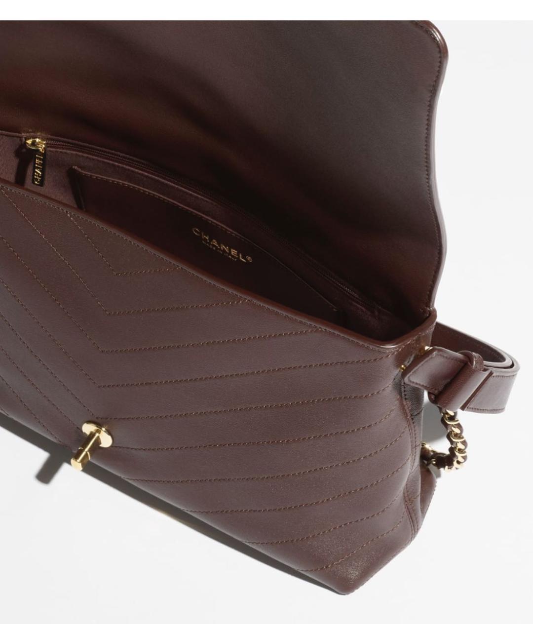 CHANEL Коричневая кожаная сумка тоут, фото 3