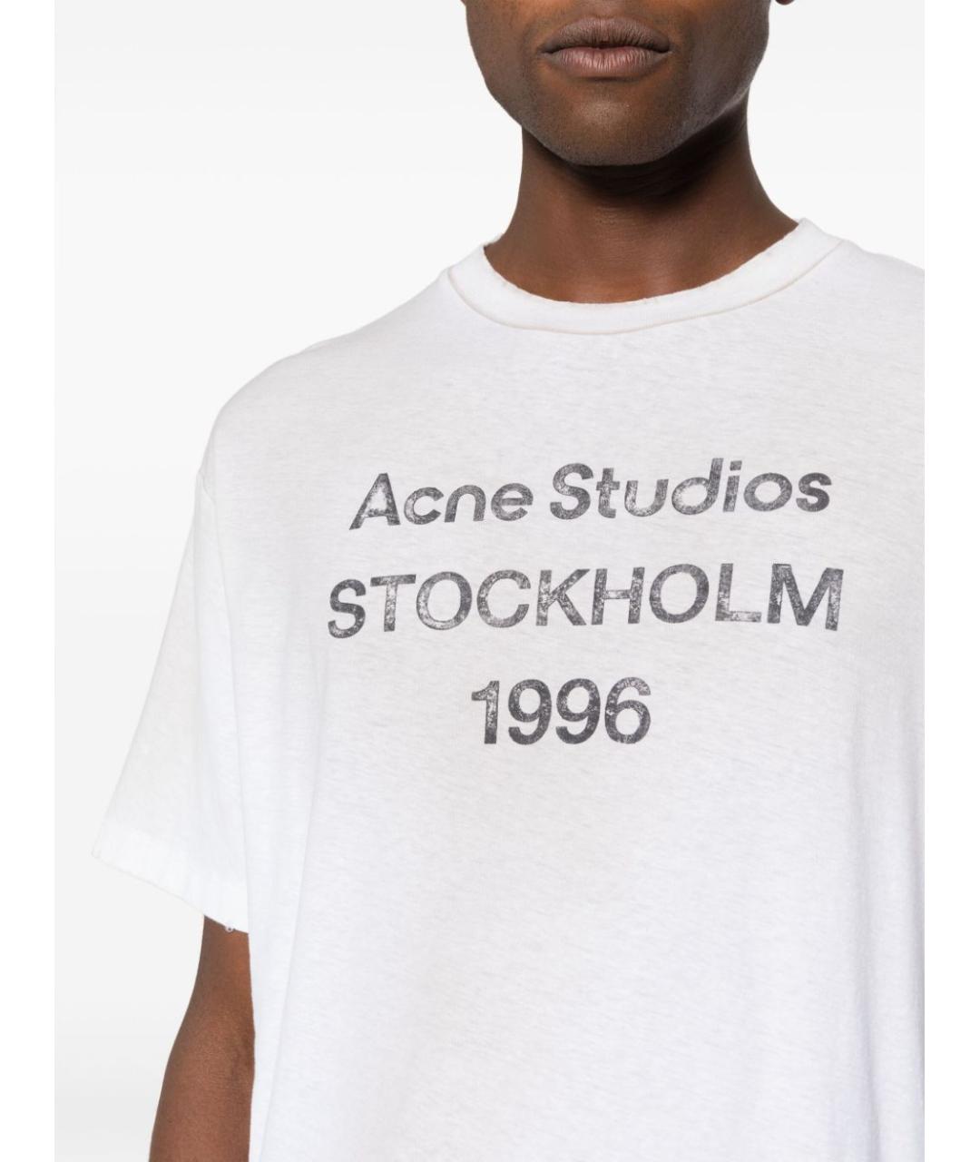 ACNE STUDIOS Белая хлопковая футболка, фото 2