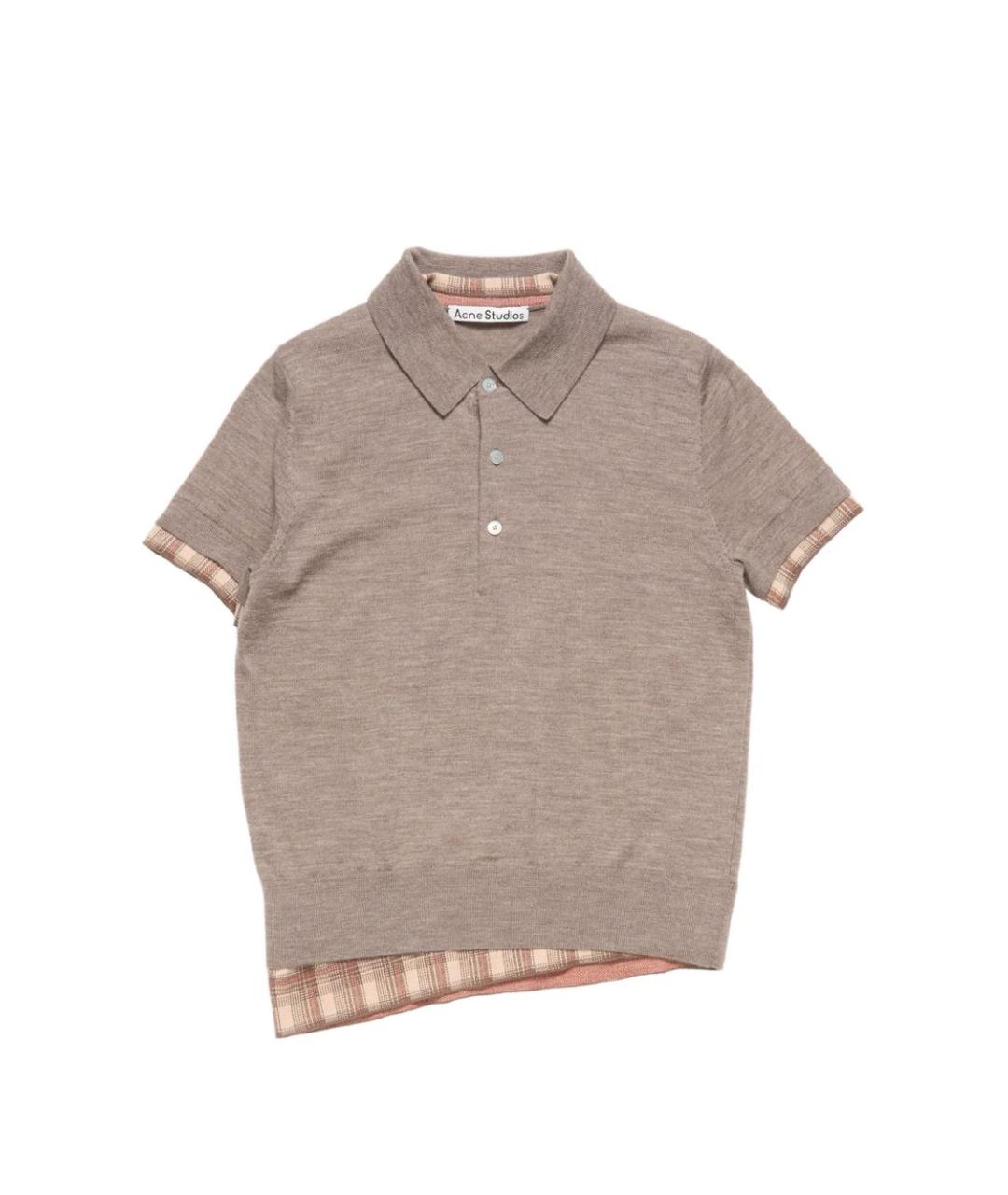 ACNE STUDIOS Коричневая шерстяная футболка, фото 1