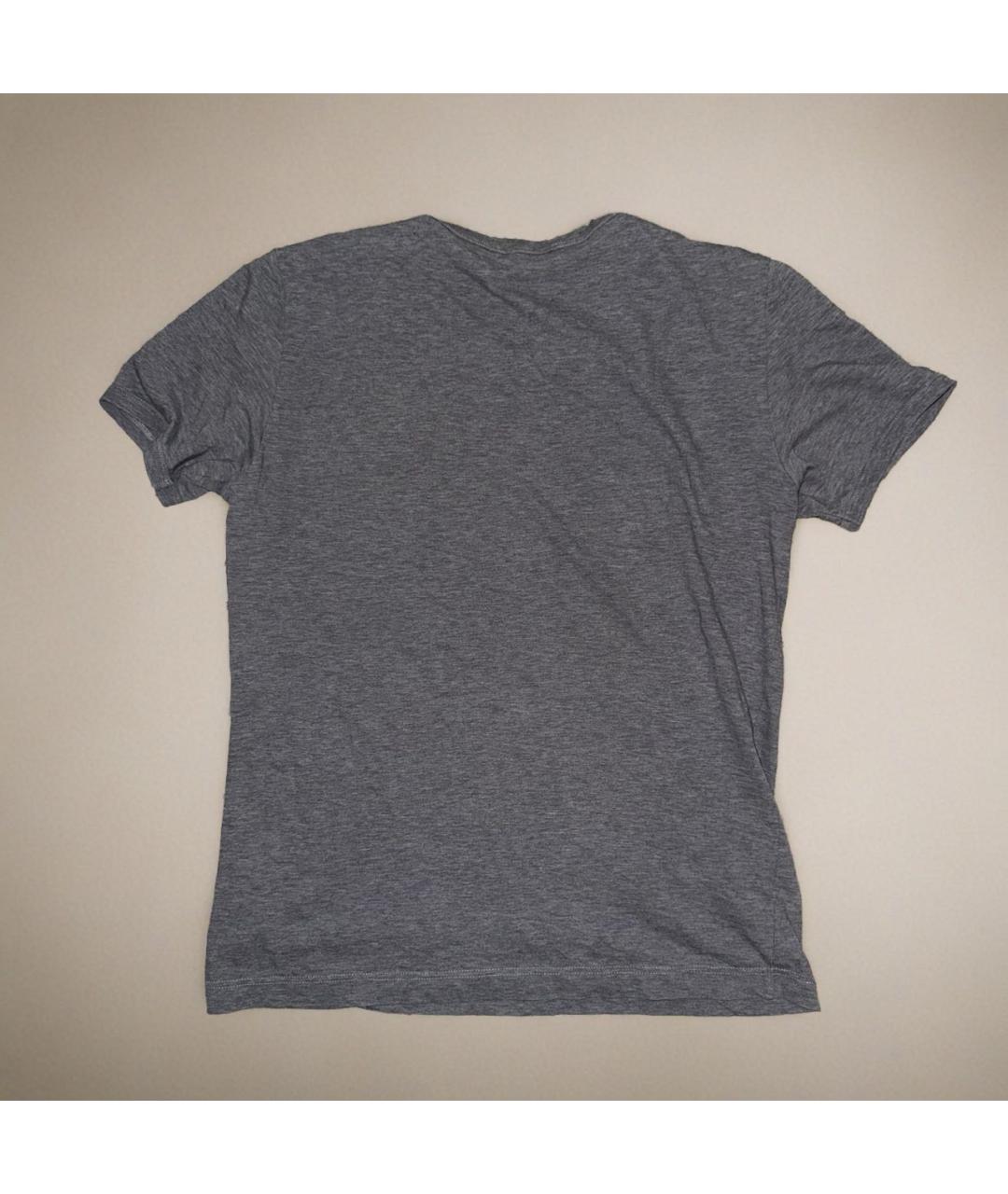 DOLCE&GABBANA Серая хлопковая футболка, фото 2