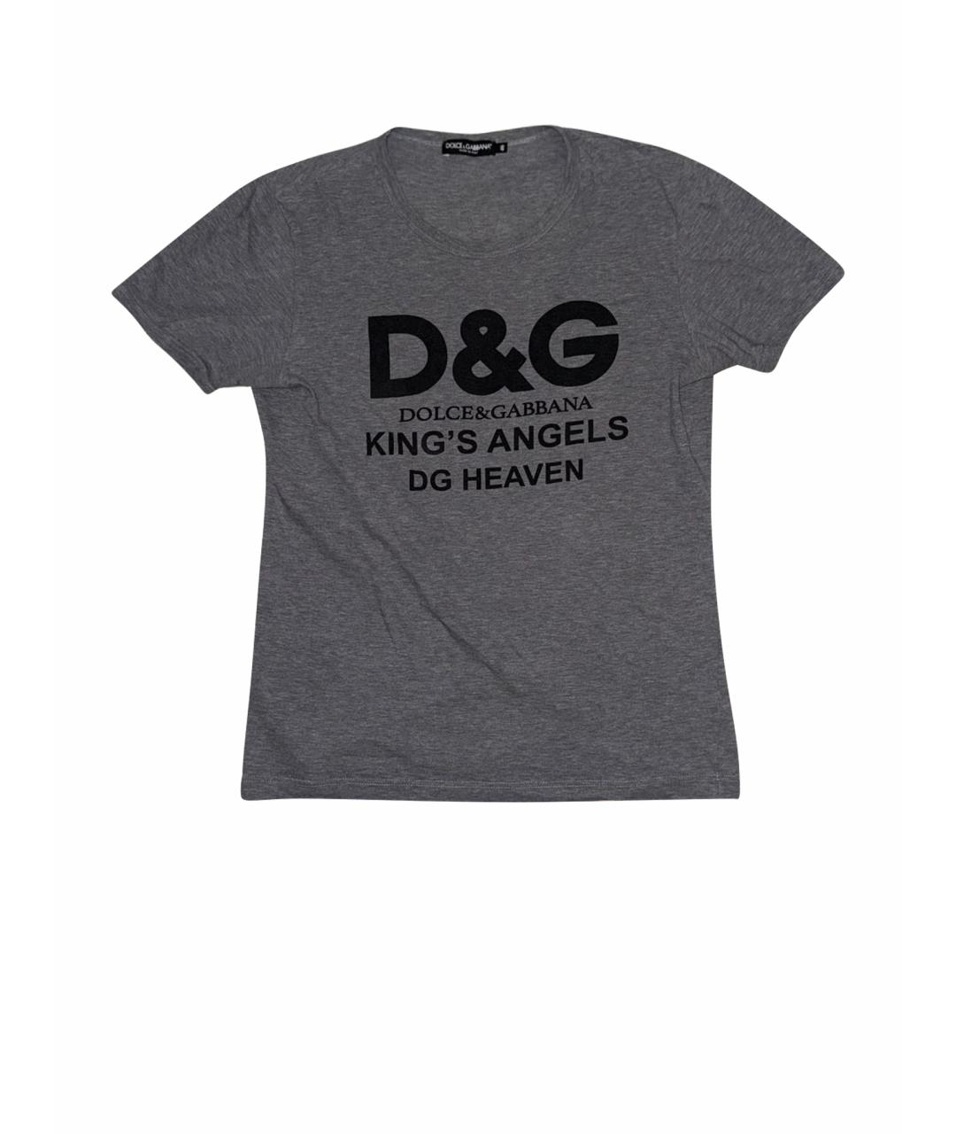 DOLCE&GABBANA Серая хлопковая футболка, фото 1