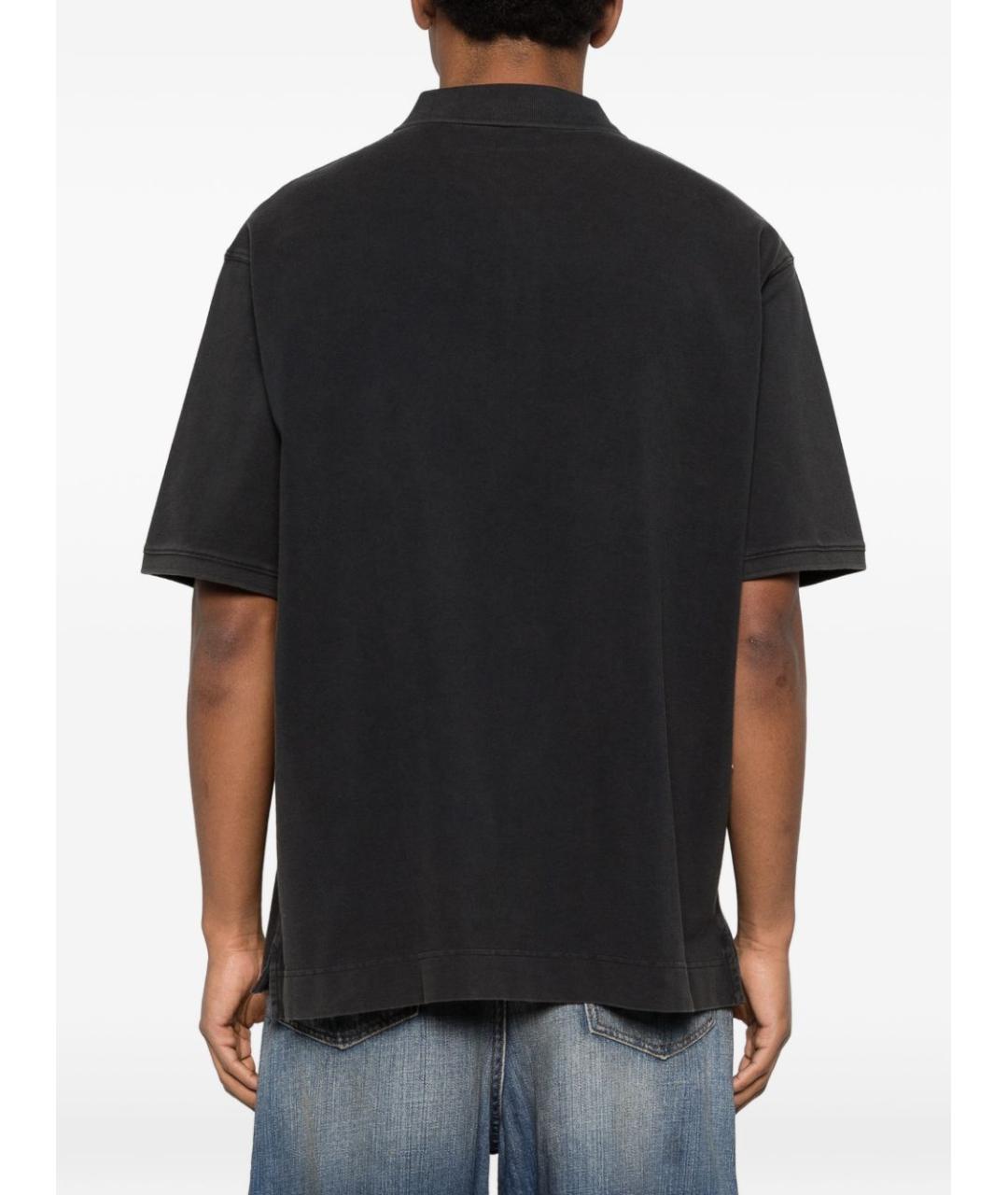 ACNE STUDIOS Черное поло с коротким рукавом, фото 5