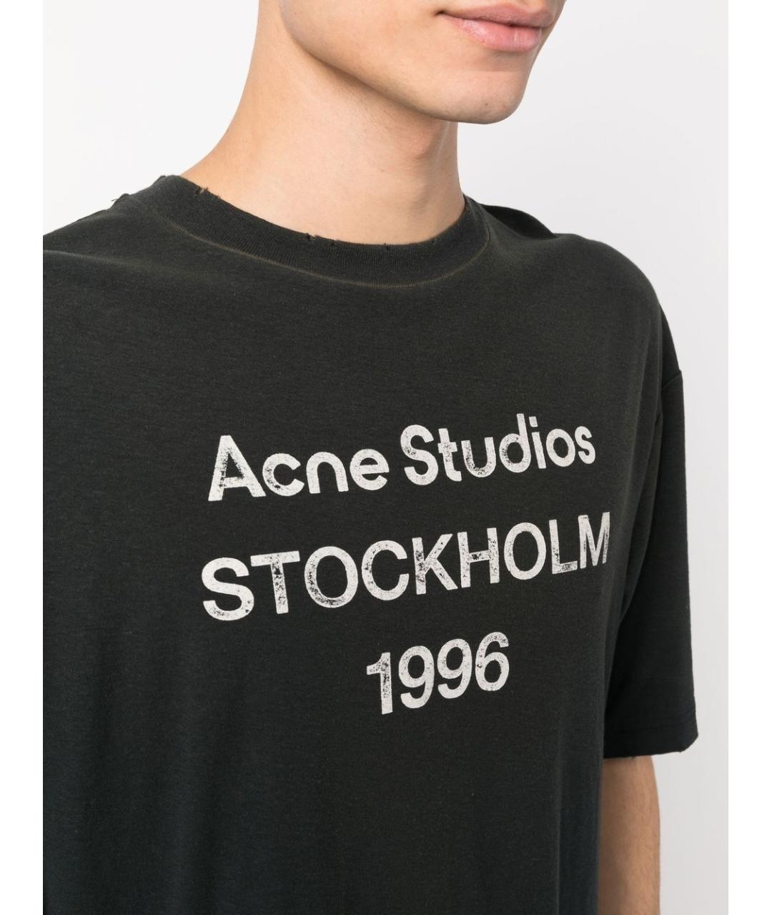 ACNE STUDIOS Черная хлопковая футболка, фото 3