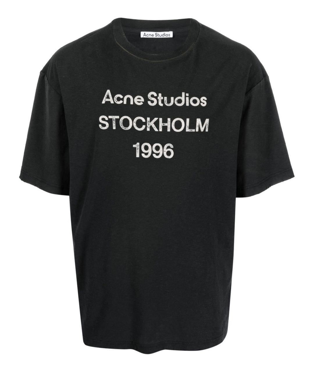 ACNE STUDIOS Черная хлопковая футболка, фото 1