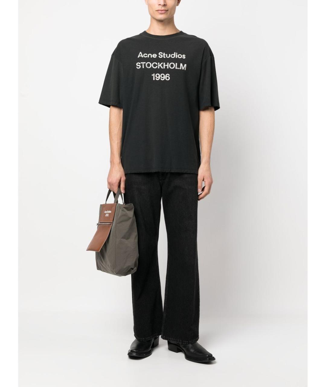 ACNE STUDIOS Черная хлопковая футболка, фото 4