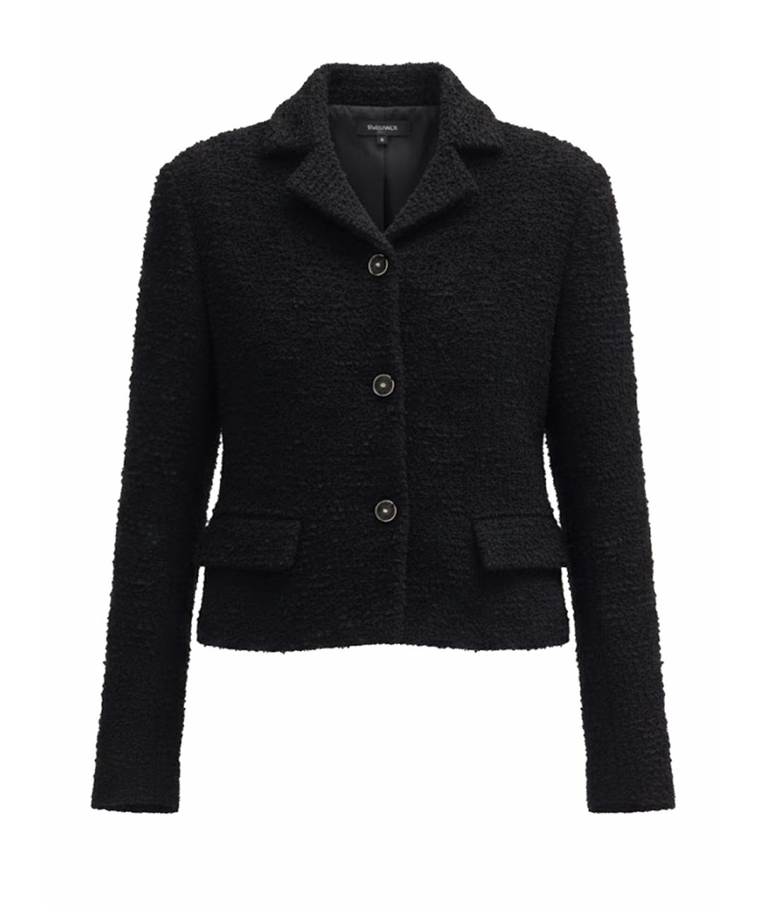 CHANEL Черный твидовый жакет/пиджак, фото 1