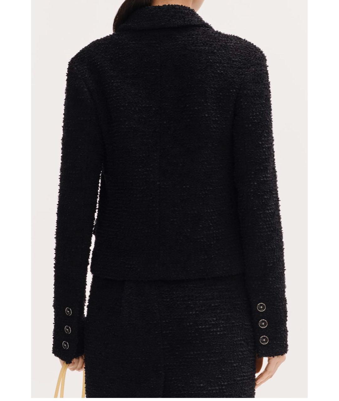 CHANEL Черный твидовый жакет/пиджак, фото 2