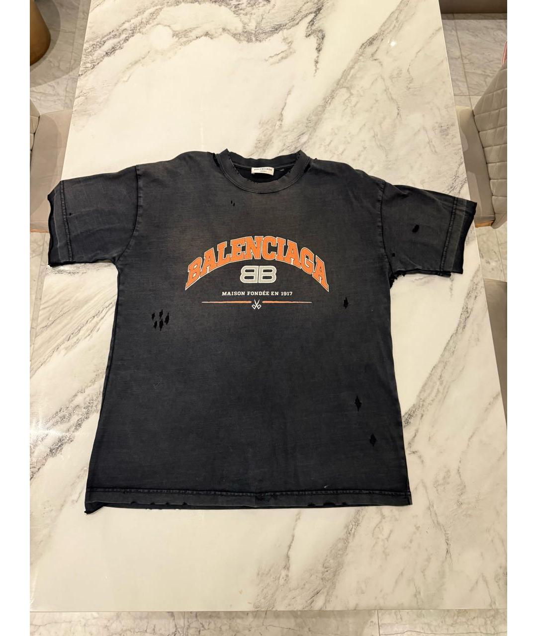 BALENCIAGA Серая хлопко-эластановая майка, фото 5