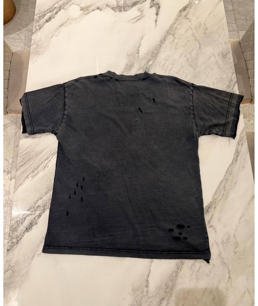 BALENCIAGA Серая хлопко-эластановая майка, фото 2